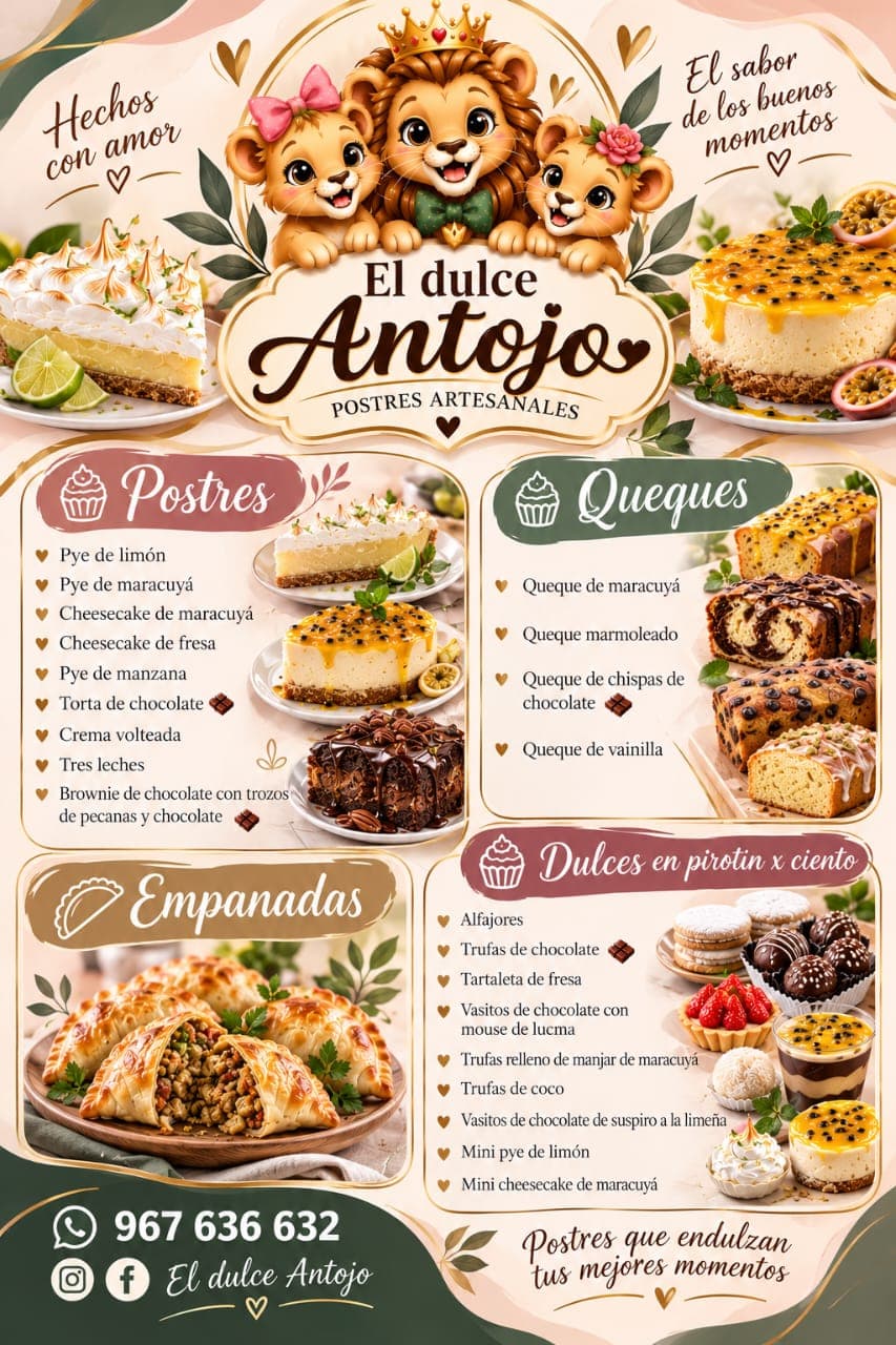 Menú Mi Dulce Antojo